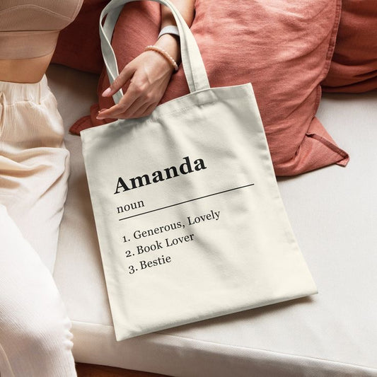 Custom Name Definition Tote Bag